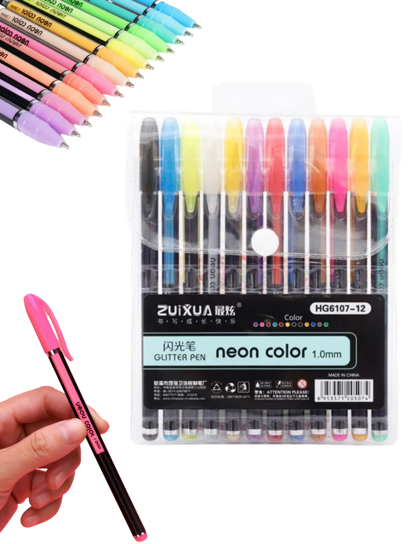 12 plumas de gel colores Pastel escolar